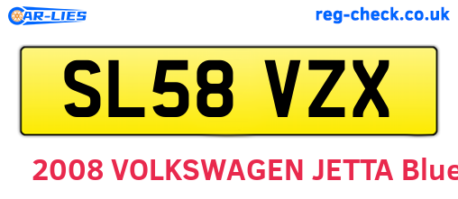 SL58VZX are the vehicle registration plates.
