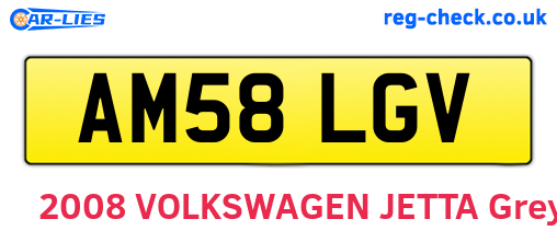 AM58LGV are the vehicle registration plates.