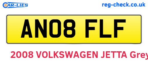 AN08FLF are the vehicle registration plates.