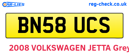 BN58UCS are the vehicle registration plates.