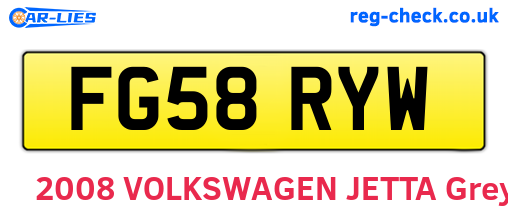FG58RYW are the vehicle registration plates.