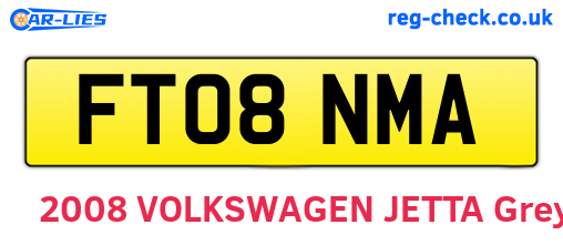 FT08NMA are the vehicle registration plates.