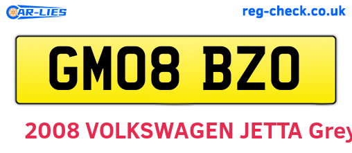 GM08BZO are the vehicle registration plates.