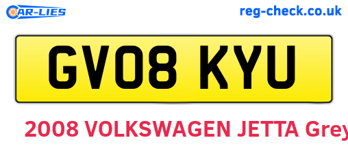GV08KYU are the vehicle registration plates.