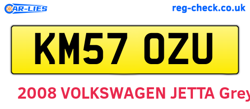 KM57OZU are the vehicle registration plates.