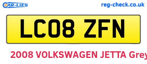 LC08ZFN are the vehicle registration plates.