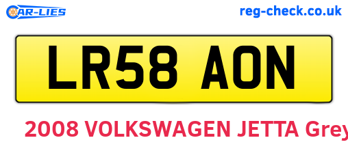 LR58AON are the vehicle registration plates.