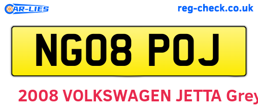 NG08POJ are the vehicle registration plates.