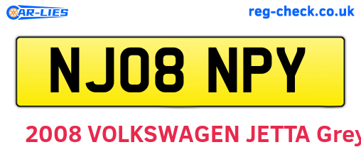 NJ08NPY are the vehicle registration plates.