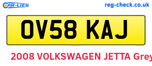 OV58KAJ are the vehicle registration plates.