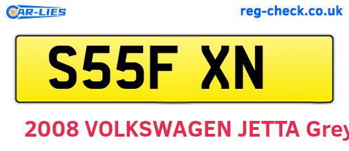 S55FXN are the vehicle registration plates.