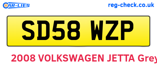 SD58WZP are the vehicle registration plates.