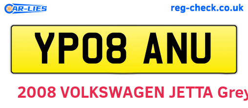 YP08ANU are the vehicle registration plates.