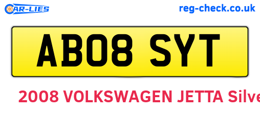 AB08SYT are the vehicle registration plates.