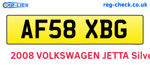 AF58XBG are the vehicle registration plates.