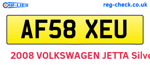 AF58XEU are the vehicle registration plates.