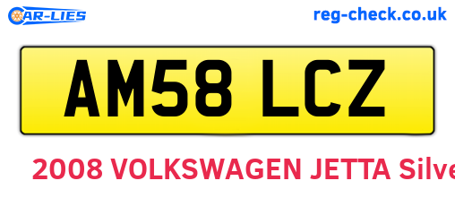 AM58LCZ are the vehicle registration plates.