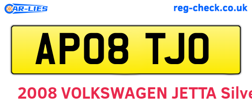 AP08TJO are the vehicle registration plates.