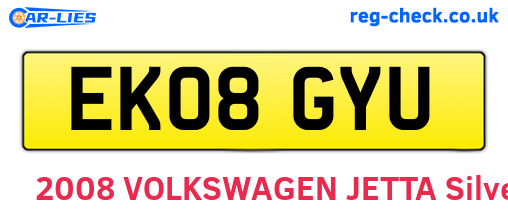 EK08GYU are the vehicle registration plates.