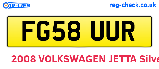 FG58UUR are the vehicle registration plates.