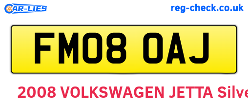 FM08OAJ are the vehicle registration plates.
