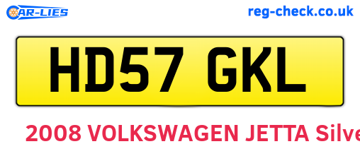 HD57GKL are the vehicle registration plates.