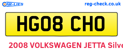 HG08CHO are the vehicle registration plates.