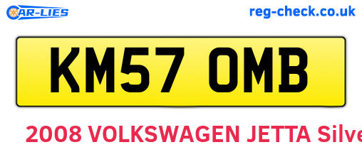 KM57OMB are the vehicle registration plates.