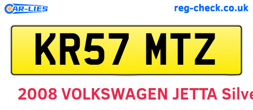 KR57MTZ are the vehicle registration plates.