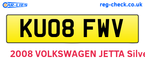 KU08FWV are the vehicle registration plates.