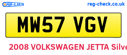 MW57VGV are the vehicle registration plates.