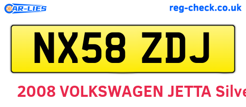 NX58ZDJ are the vehicle registration plates.