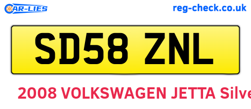 SD58ZNL are the vehicle registration plates.