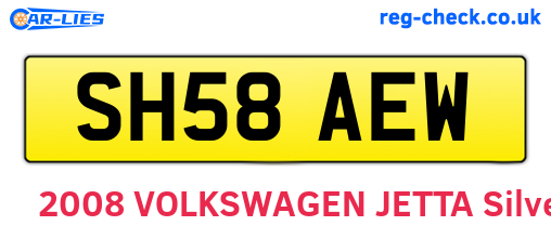 SH58AEW are the vehicle registration plates.