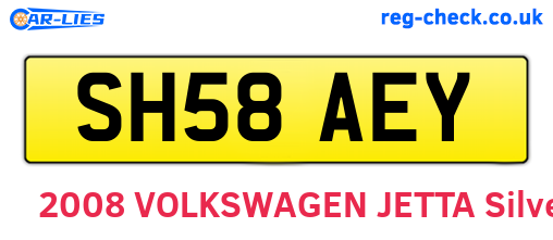 SH58AEY are the vehicle registration plates.