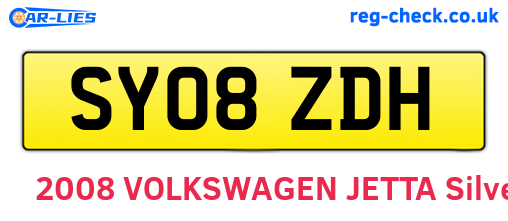 SY08ZDH are the vehicle registration plates.