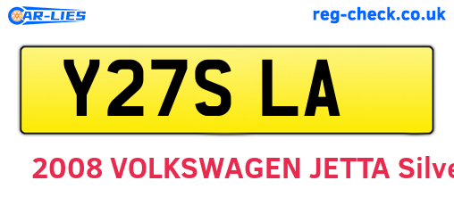 Y27SLA are the vehicle registration plates.