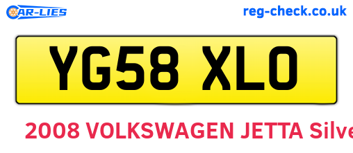 YG58XLO are the vehicle registration plates.