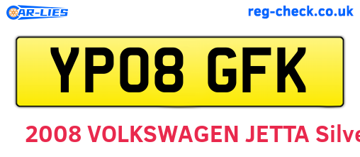 YP08GFK are the vehicle registration plates.