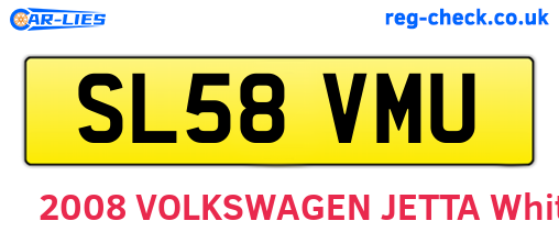 SL58VMU are the vehicle registration plates.