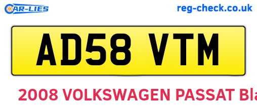 AD58VTM are the vehicle registration plates.