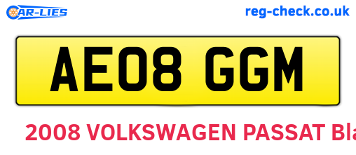 AE08GGM are the vehicle registration plates.