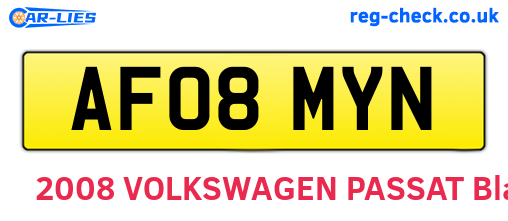 AF08MYN are the vehicle registration plates.