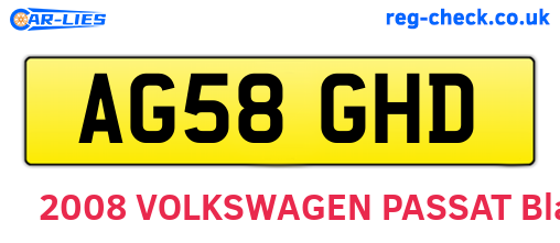 AG58GHD are the vehicle registration plates.