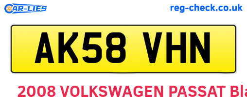 AK58VHN are the vehicle registration plates.