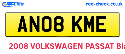 AN08KME are the vehicle registration plates.