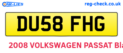 DU58FHG are the vehicle registration plates.