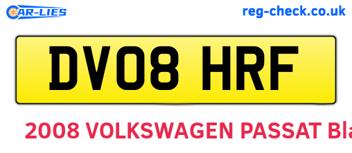 DV08HRF are the vehicle registration plates.