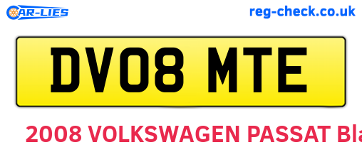 DV08MTE are the vehicle registration plates.