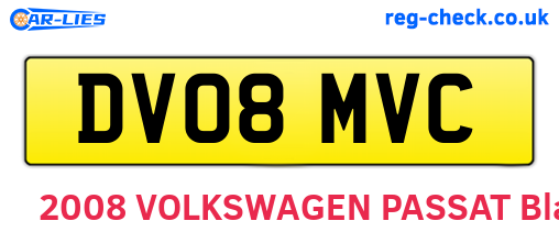 DV08MVC are the vehicle registration plates.